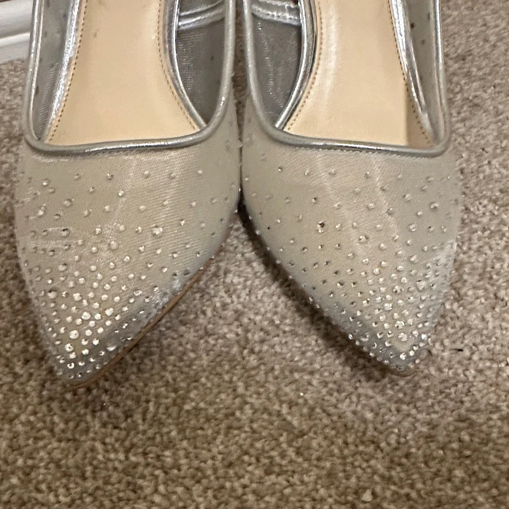 Jessica Simpson Silver Mesh Jewel Women's Heels - Picture 10 of 10